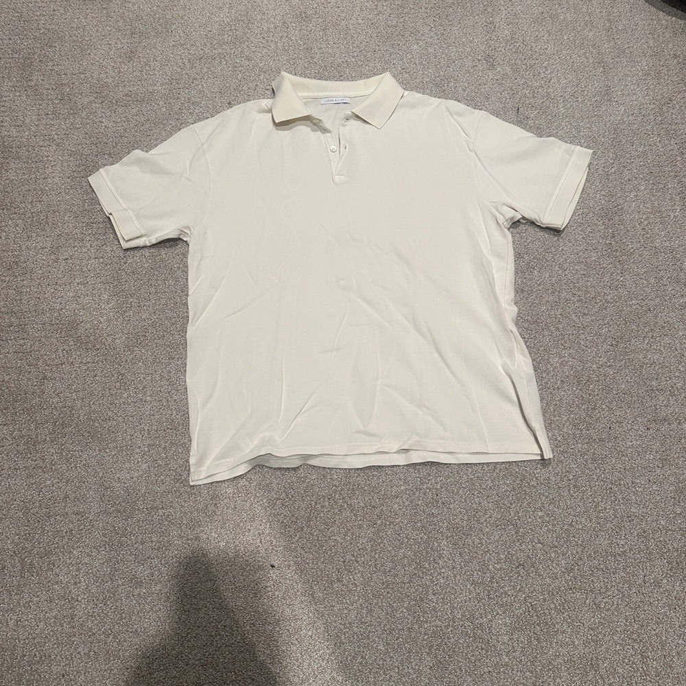 John Elliott Cream Short-Sleeve Polo
